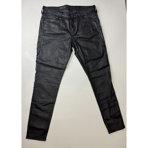AG Adriano Goldschmied Leather-Look Coated Skinny Jean Moto Legging Ankle Y2K